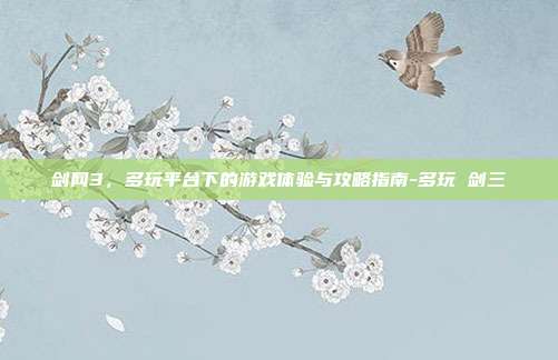 剑网3,多玩平台下的游戏体验与攻略指南-多玩 剑三