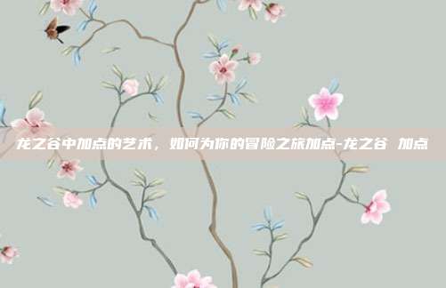 龙之谷中加点的艺术,如何为你的冒险之旅加点-龙之谷 加点