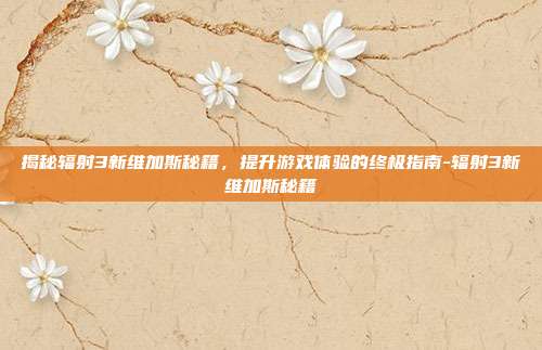 揭秘辐射3新维加斯秘籍,提升游戏体验的终极指南-辐射3新维加斯秘籍