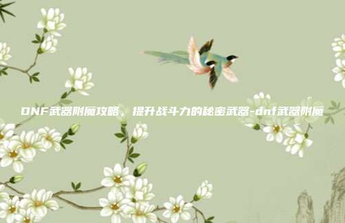 DNF武器附魔攻略,提升战斗力的秘密武器-dnf武器附魔