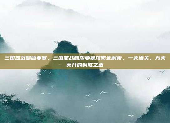 三国志战略版要塞,三国志战略版要塞攻防全解析,一夫当关,万夫莫开的制胜之道