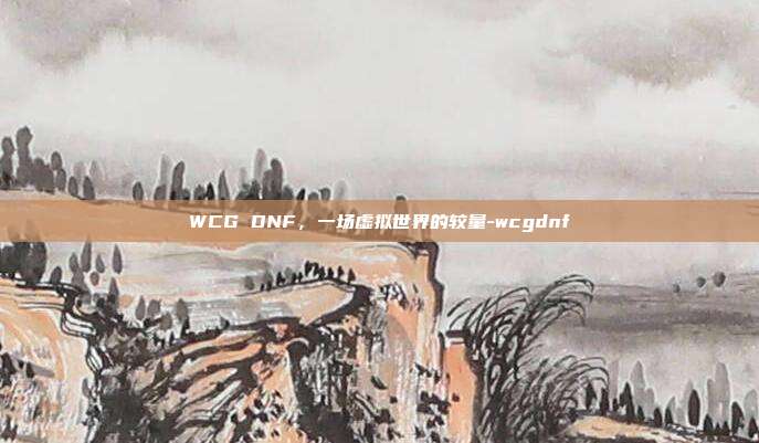 WCG DNF,一场虚拟世界的较量-wcgdnf