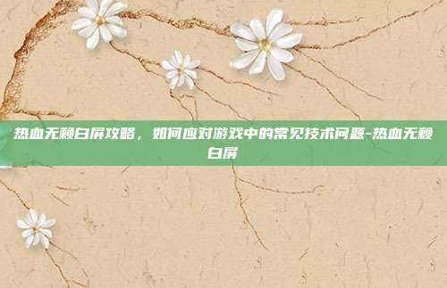 热血无赖白屏攻略,如何应对游戏中的常见技术问题-热血无赖白屏