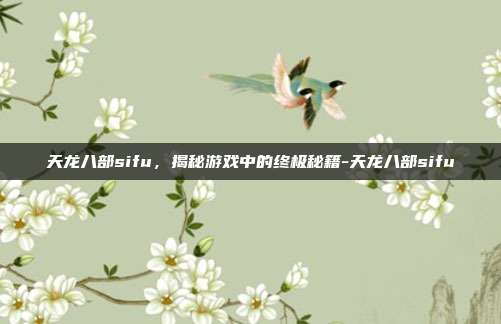 天龙八部sifu,揭秘游戏中的终极秘籍-天龙八部sifu
