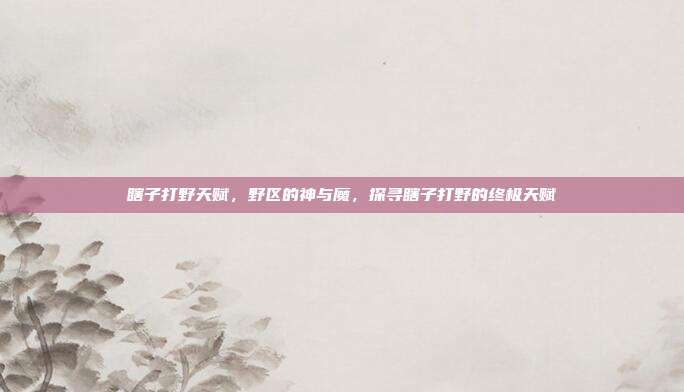 瞎子打野天赋,野区的神与魔,探寻瞎子打野的终极天赋