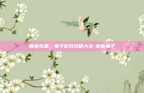 萌宠乐园,兔子游戏攻略大全-宠物兔子
