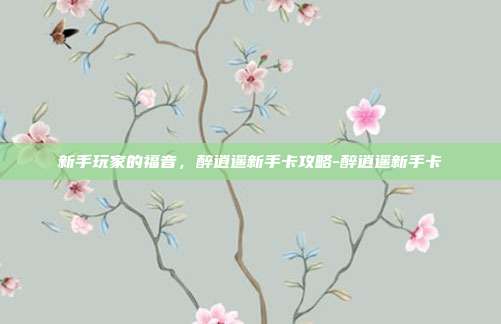 新手玩家的福音,醉逍遥新手卡攻略-醉逍遥新手卡