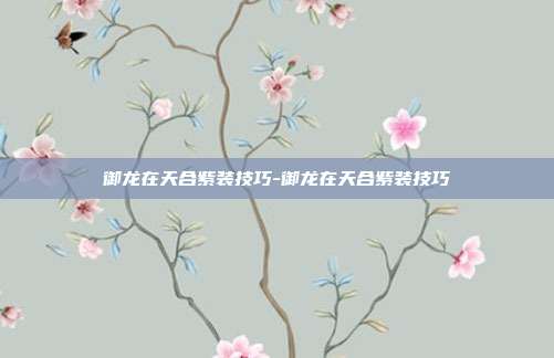 御龙在天合紫装技巧-御龙在天合紫装技巧