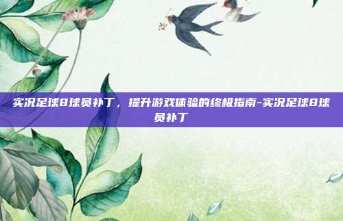实况足球8球员补丁,提升游戏体验的终极指南-实况足球8球员补丁