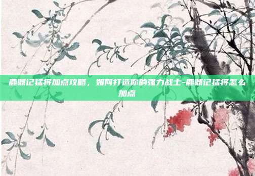 鹿鼎记猛将加点攻略,如何打造你的强力战士-鹿鼎记猛将怎么加点