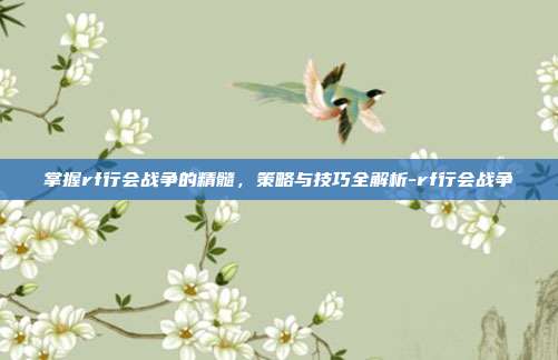 掌握rf行会战争的精髓,策略与技巧全解析-rf行会战争