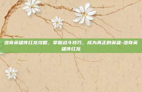 洛奇英雄传红龙攻略,掌握战斗技巧,成为真正的英雄-洛奇英雄传红龙