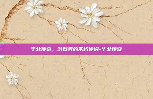华北传奇,游戏界的不朽传说-华北传奇