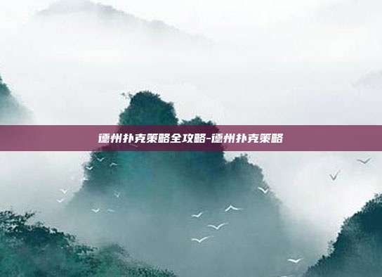 德州扑克策略全攻略-德州扑克策略