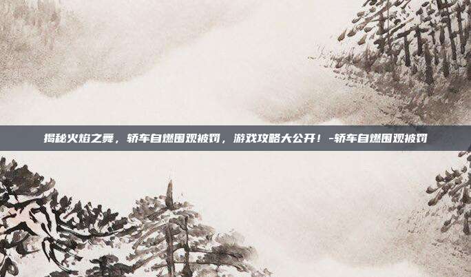 揭秘火焰之舞,轿车自燃围观被罚,游戏攻略大公开!-轿车自燃围观被罚