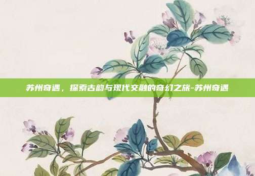 苏州奇遇,探索古韵与现代交融的奇幻之旅-苏州奇遇