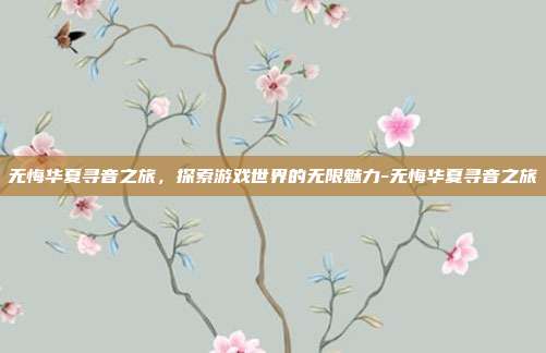 无悔华夏寻音之旅,探索游戏世界的无限魅力-无悔华夏寻音之旅