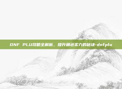 DNF PLU攻略全解析,提升角色实力的秘诀-dnfplu