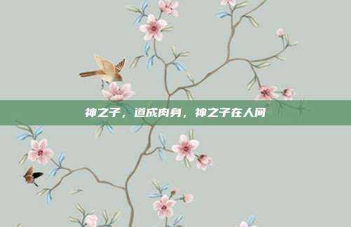 神之子,道成肉身,神之子在人间