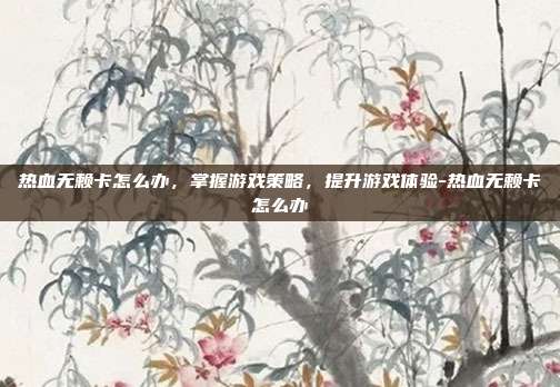 热血无赖卡怎么办,掌握游戏策略,提升游戏体验-热血无赖卡怎么办