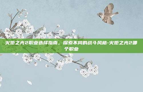 火炬之光2职业选择指南,探索不同的战斗风格-火炬之光2哪个职业