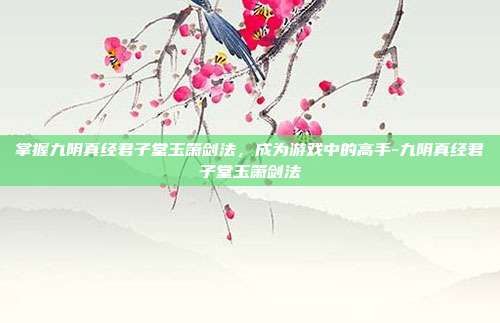 掌握九阴真经君子堂玉箫剑法,成为游戏中的高手-九阴真经君子堂玉箫剑法