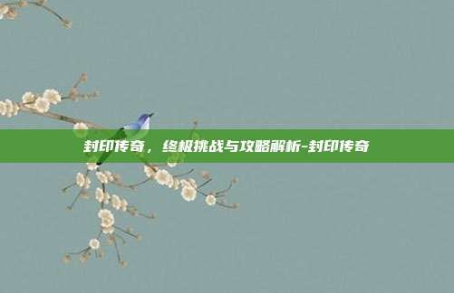 封印传奇,终极挑战与攻略解析-封印传奇