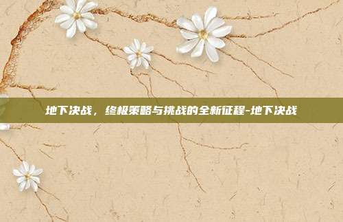 地下决战,终极策略与挑战的全新征程-地下决战