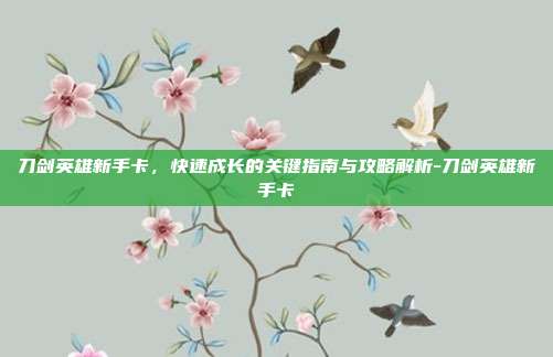 刀剑英雄新手卡,快速成长的关键指南与攻略解析-刀剑英雄新手卡