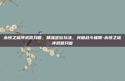 永恒之塔冲武器只做,精准定位玩法,突破战斗极限-永恒之塔冲武器只做