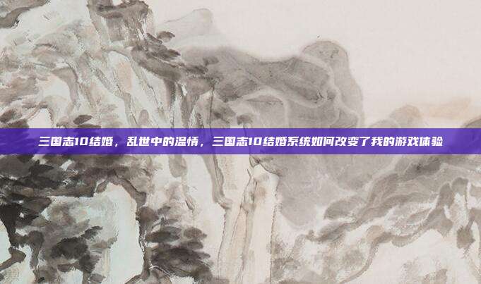 三国志10结婚,乱世中的温情,三国志10结婚系统如何改变了我的游戏体验