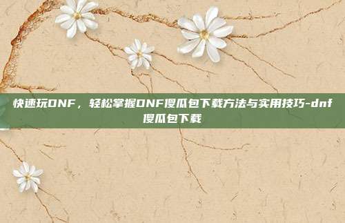 快速玩DNF,轻松掌握DNF傻瓜包下载方法与实用技巧-dnf傻瓜包下载