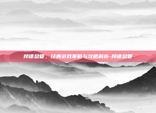 邦德总管,经典游戏策略与攻略解析-邦德总管