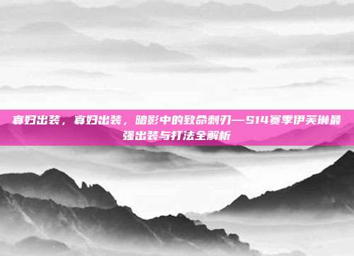寡妇出装,寡妇出装,暗影中的致命刺刃—S14赛季伊芙琳最强出装与打法全解析