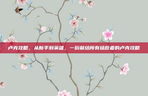 卢克攻略,从新手到英雄,一份献给所有拯救者的卢克攻略