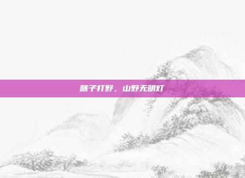 瞎子打野,山野无明灯