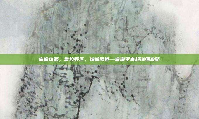 盲僧攻略,掌控野区,神僧降世—盲僧李青超详细攻略