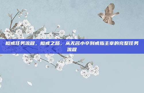 橙戒任务流程,橙戒之路,从无名小卒到戒指主宰的完整任务流程