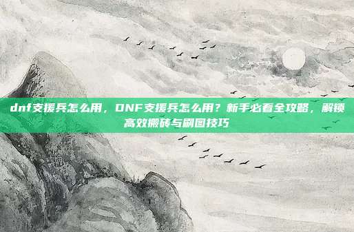 dnf支援兵怎么用,DNF支援兵怎么用?新手必看全攻略,解锁高效搬砖与刷图技巧