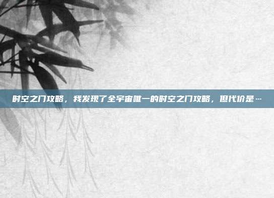 时空之门攻略,我发现了全宇宙唯一的时空之门攻略,但代价是…