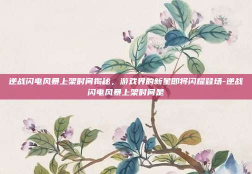 逆战闪电风暴上架时间揭秘,游戏界的新星即将闪耀登场-逆战闪电风暴上架时间是