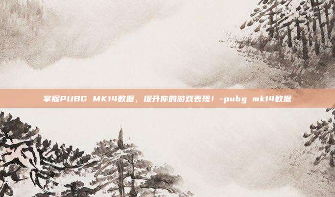 掌握PUBG MK14数据,提升你的游戏表现!-pubg mk14数据