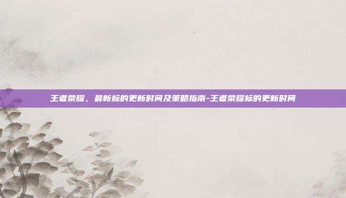 王者荣耀,最新标的更新时间及策略指南-王者荣耀标的更新时间