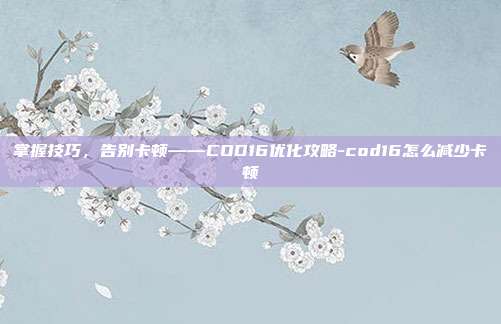 掌握技巧,告别卡顿——COD16优化攻略-cod16怎么减少卡顿