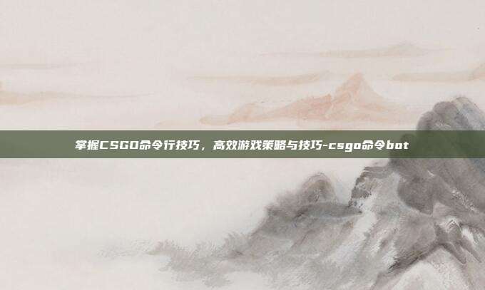 掌握CSGO命令行技巧,高效游戏策略与技巧-csgo命令bot