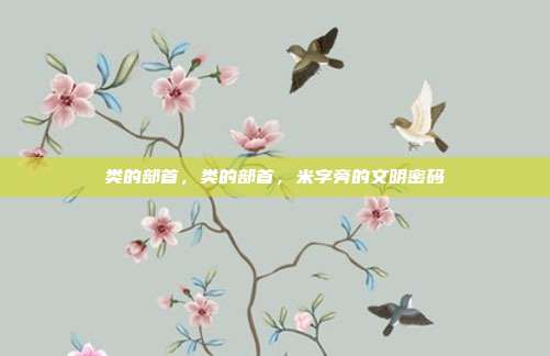 类的部首,类的部首,米字旁的文明密码