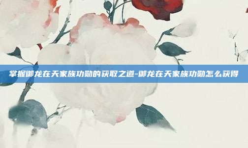 掌握御龙在天家族功勋的获取之道-御龙在天家族功勋怎么获得