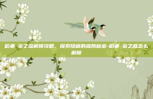 稻妻椛染之庭解锁攻略,探索隐藏的庭院秘密-稻妻椛染之庭怎么解锁