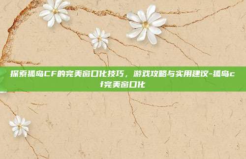 探索狐岛CF的完美窗口化技巧,游戏攻略与实用建议-狐岛cf完美窗口化