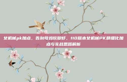 女机械pk加点,告别母鸡软脚虾,110版本女机械PK精细化加点与实战思路解析
